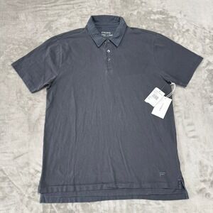Frame Classic Polo Shirt Mens Small Faded Navy Blue Cotton Stretch New NWT